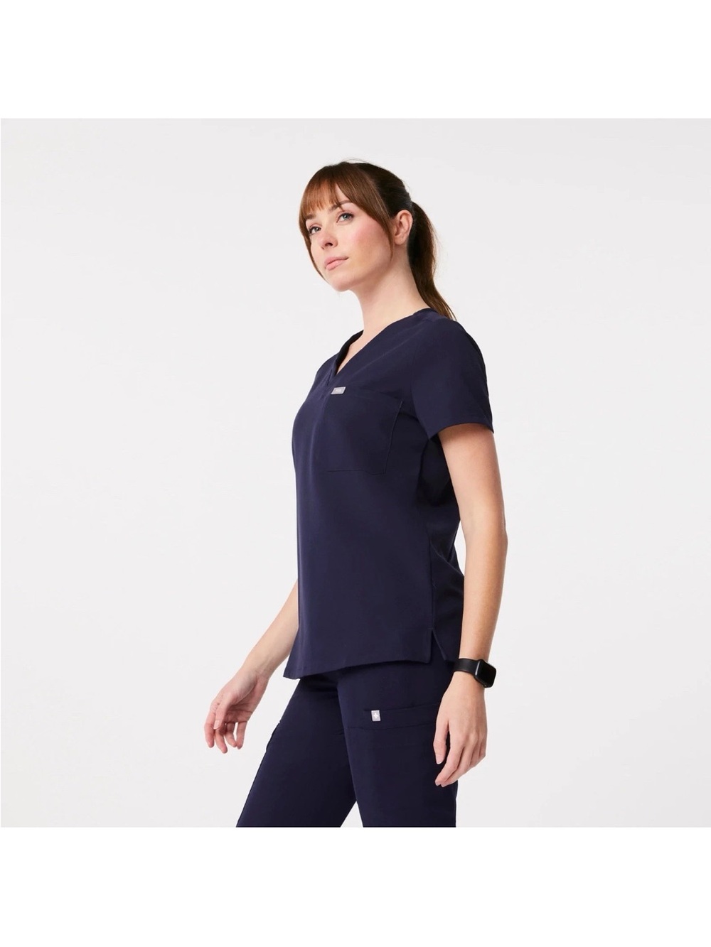 FIGS Scrub Set Technical Collection Small Blue One Pocket Top Jogger Pants Set.